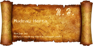 Mudray Herta névjegykártya